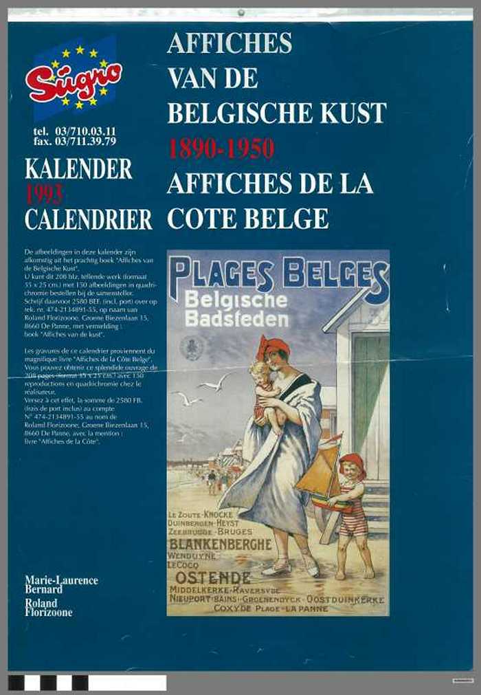 Kalender 1993 - AFFICHES VAN DE BELGISCHE KUST 1890-1950.