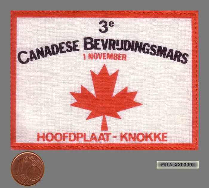 Insigne 3e Canadese Bevrijdingsmars. Hoofdplaat - Knokke
