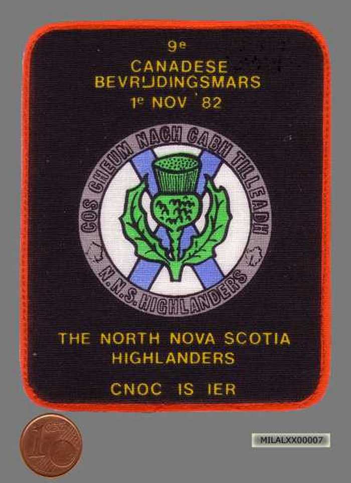 Insigne 9e Canadese Bevrijdingsmars. Cnoc is Ier.
