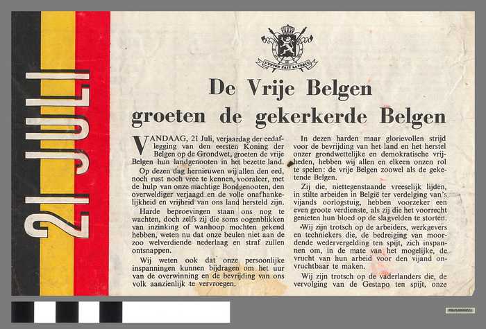 De Vrije Belgen groeten de gekerkerde Belgen