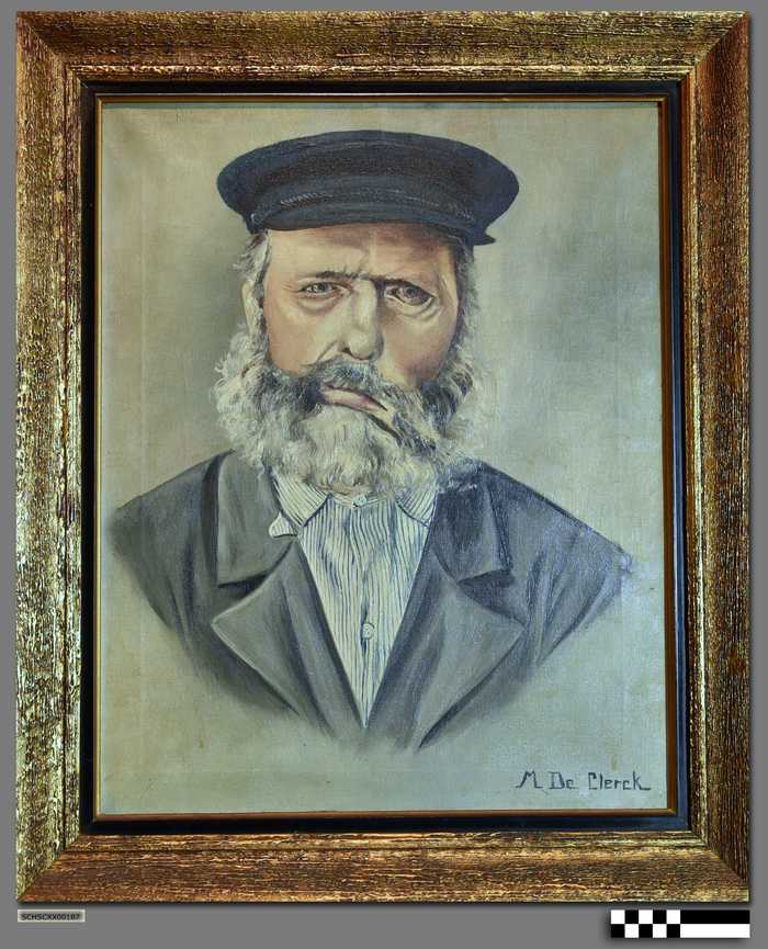 Schilderij op doek van visser Jan Tap