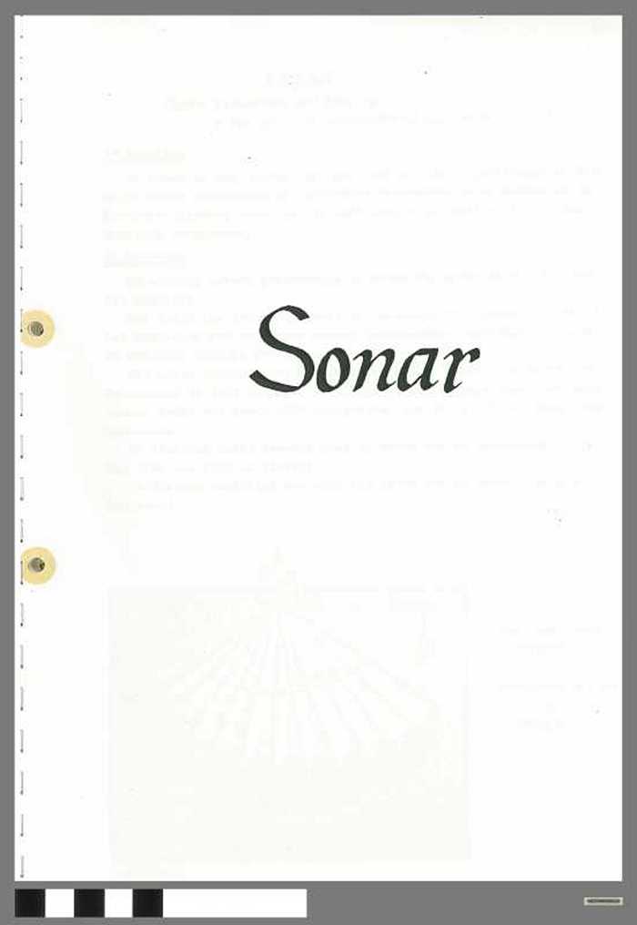 Sonar (Sound Navigation and Ranging)