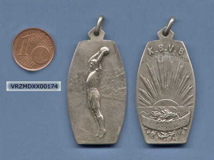 Medaille K.B.V.B. West- Vlaanderen II afdeling provincie 1935-36.