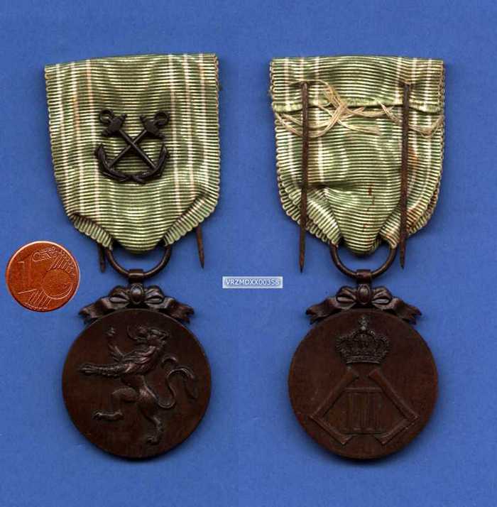 Bronzen medaille met leeuw