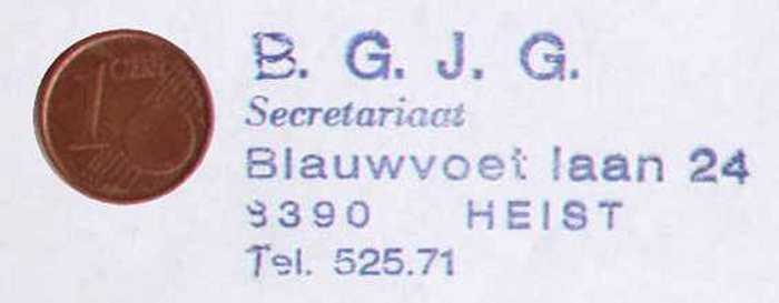B.G.J.G. - Secretariaat - Blauwvoetlaan 24 - 8390 HEIST -tel 525.71