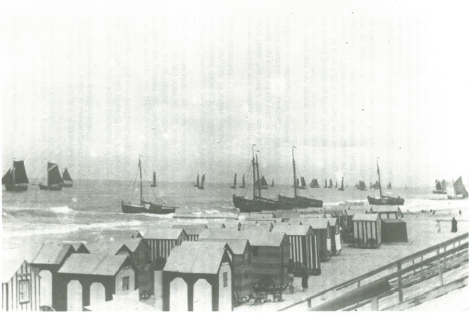heistse vissersvloot op strand 1904