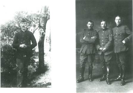 Peere Theoflel (Pilon) foto uit gevangenenlager Dyrotz --- Peere Jozef (rechts op de föto) Peere Theoflel (midden op de foto)