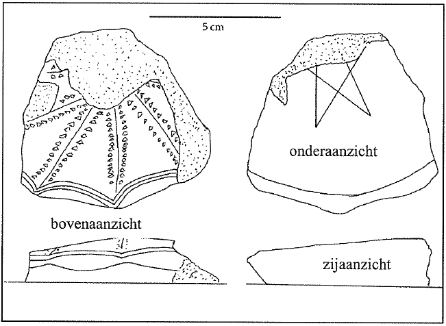 fragment van deksel in baksteengoed